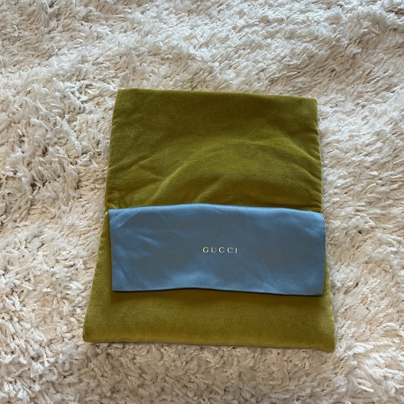 Gucci Olive and Sky Blue velvet eyeglasses case - Picture 1 of 6